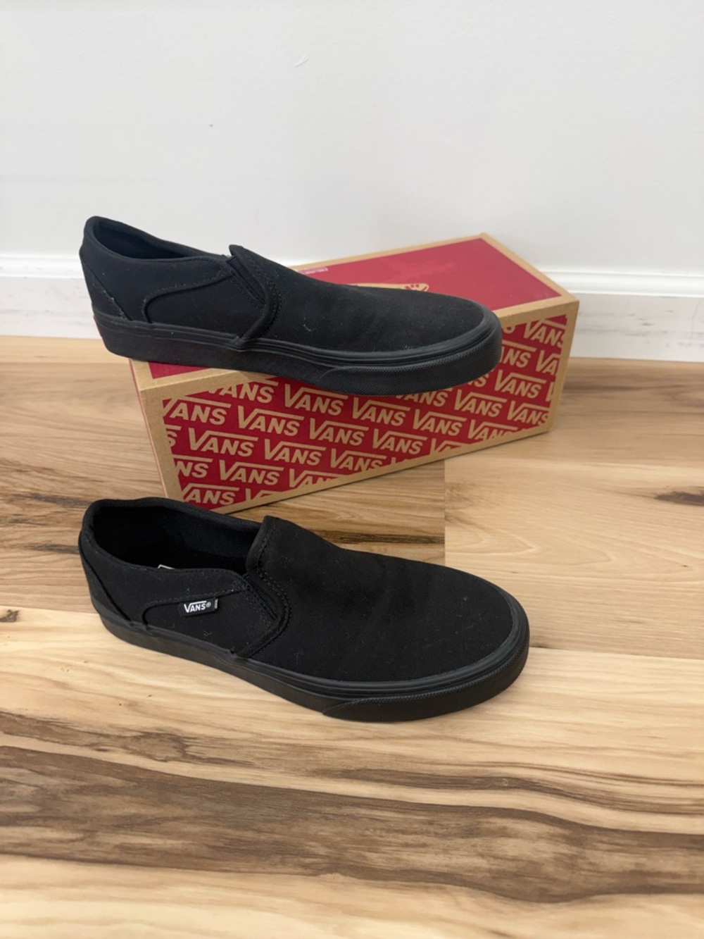 Vans Black Slip-On Women's Asher Flats